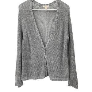 Eileen Fisher Women's Ribbed Open Knit 100% Linen Cardigan Sweater, Sz. Small